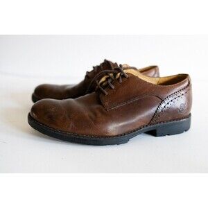 Timberland Mens 10.5 M Smart Comfort Waterproof Brown Leather Oxford Shoes 97591